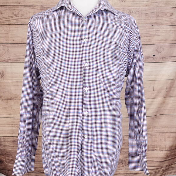 VAN HEUSEN FLEX COLLAR REGULAR FIT GINGHAM CHECK DRESS SHIRT 18 34/35 - Picture 3 of 7